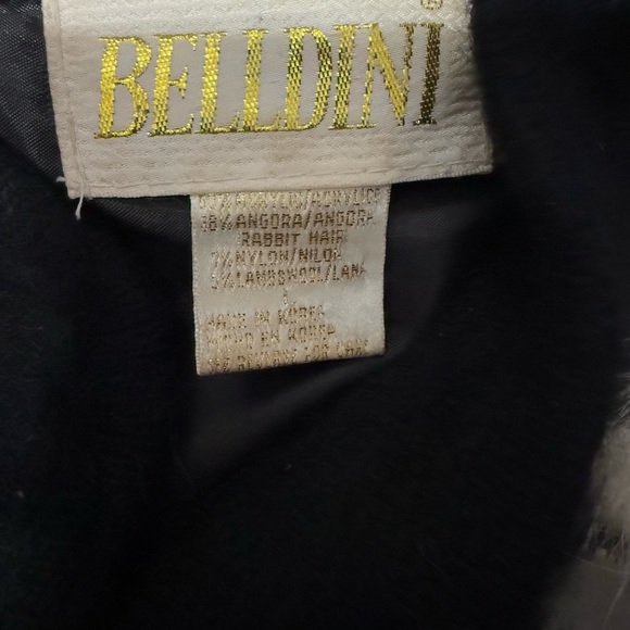 Belldini Black Angora Rabbit Fur Cardigan Sweater Vintage Glam Luxe Size L - Picture 4 of 6